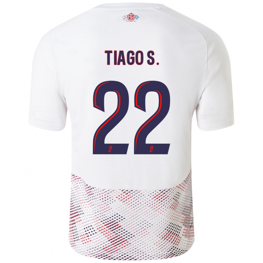 Kinder Tiago Santos #22 Weiß Königsblau Auswärtstrikot Trikot 2024/25 T-Shirt Schweiz