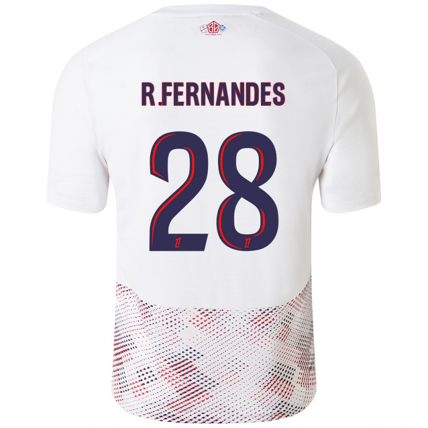 Enfant Maillot Rafael Fernandes #28 Blanc Bleu Royal Tenues Extérieur 2024/25 T-Shirt Suisse