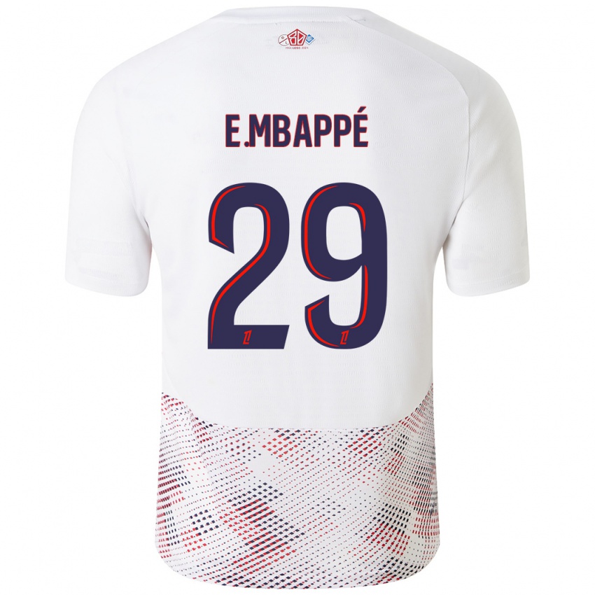 Kinder Ethan Mbappe #29 Weiß Königsblau Auswärtstrikot Trikot 2024/25 T-Shirt Schweiz