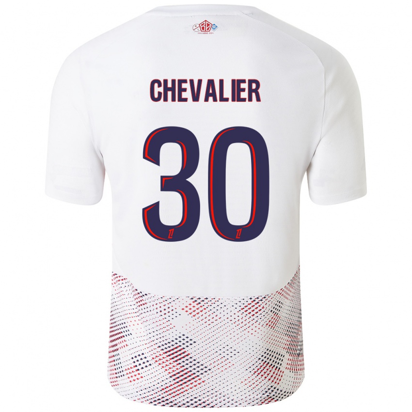 Enfant Maillot Lucas Chevalier #30 Blanc Bleu Royal Tenues Extérieur 2024/25 T-Shirt Suisse