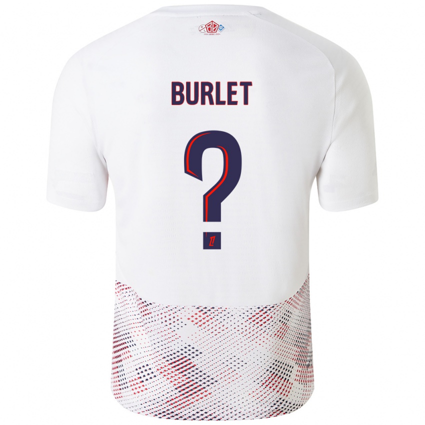 Enfant Maillot Vincent Burlet #0 Blanc Bleu Royal Tenues Extérieur 2024/25 T-Shirt Suisse