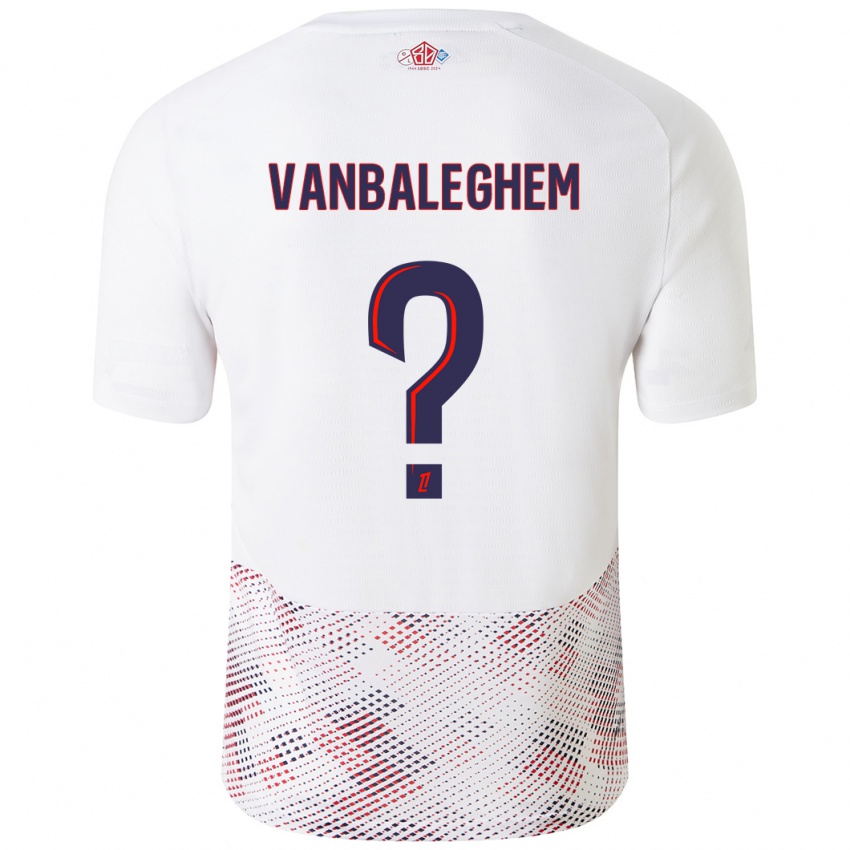 Enfant Maillot Valentin Vanbaleghem #0 Blanc Bleu Royal Tenues Extérieur 2024/25 T-Shirt Suisse