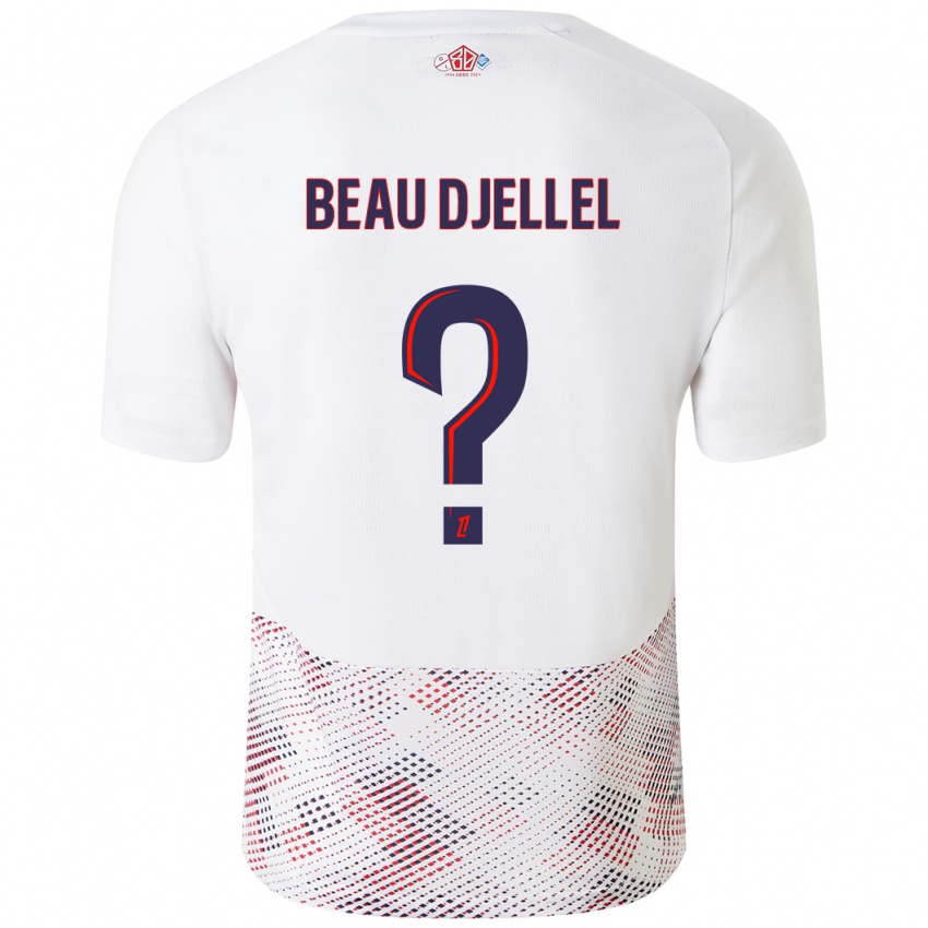 Enfant Maillot Yanis Beau Djellel #0 Blanc Bleu Royal Tenues Extérieur 2024/25 T-Shirt Suisse