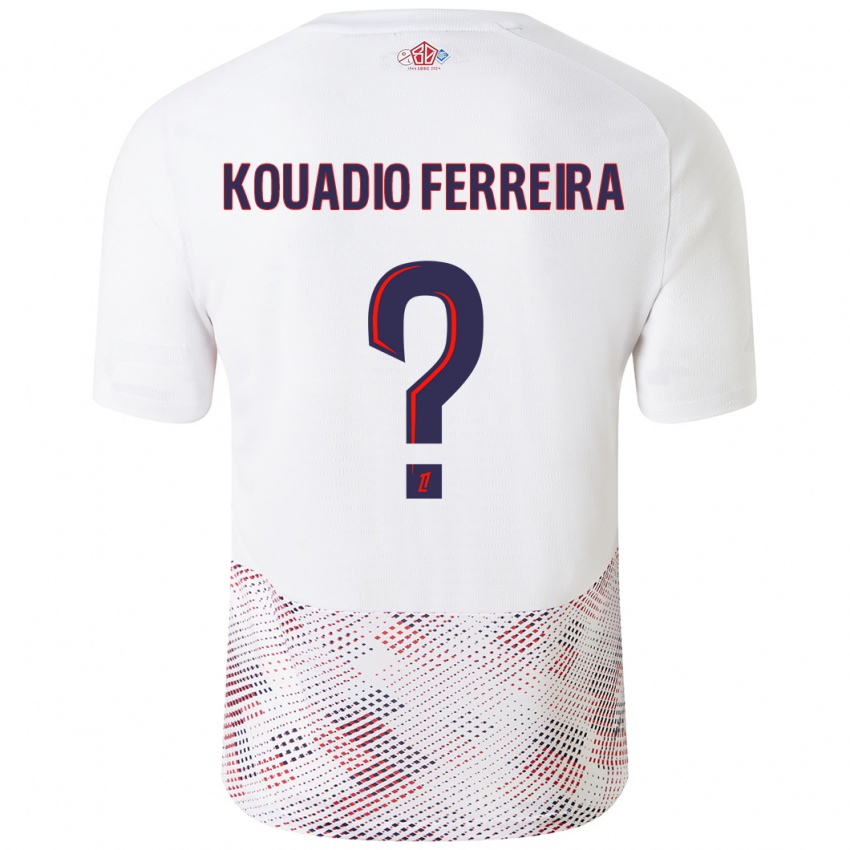 Enfant Maillot Wilfrid Kouadio Ferreira #0 Blanc Bleu Royal Tenues Extérieur 2024/25 T-Shirt Suisse