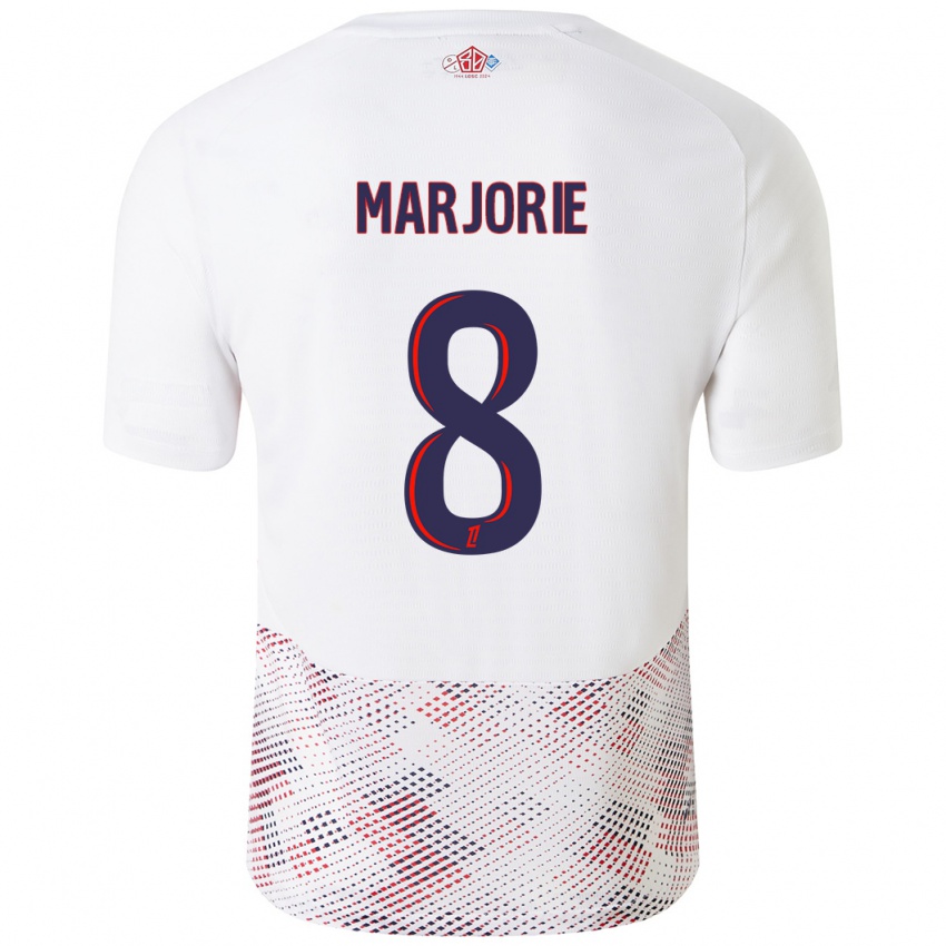 Enfant Maillot Marjorie #8 Blanc Bleu Royal Tenues Extérieur 2024/25 T-Shirt Suisse