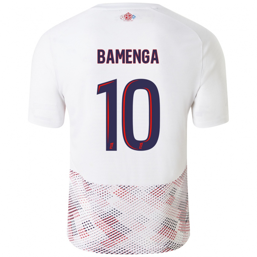 Enfant Maillot Naomie Bamenga #10 Blanc Bleu Royal Tenues Extérieur 2024/25 T-Shirt Suisse