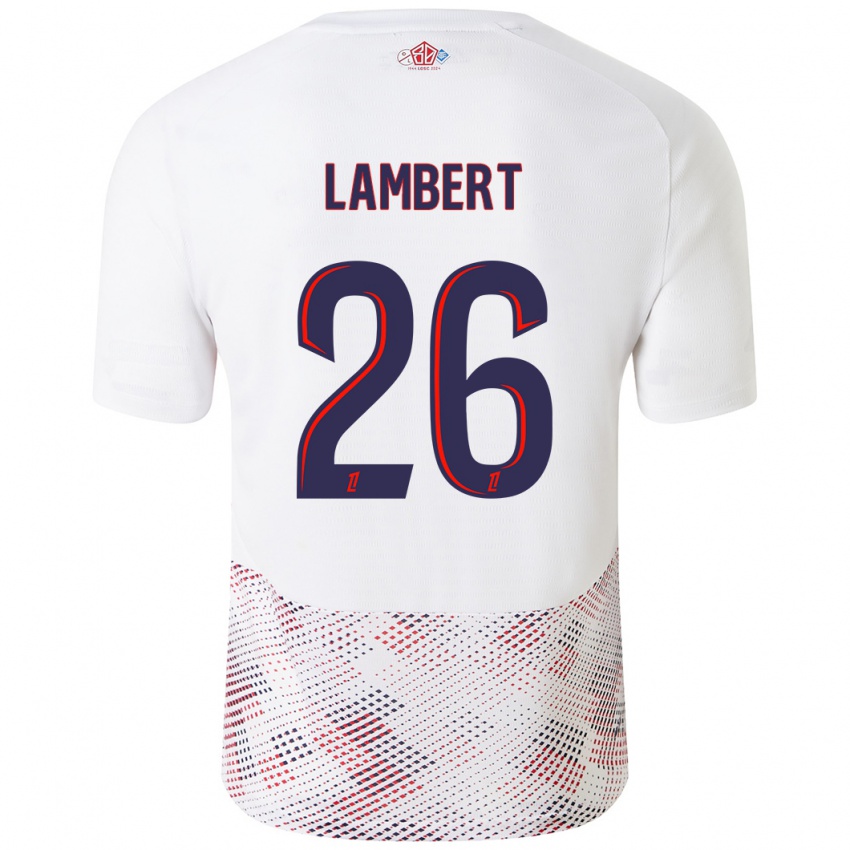 Enfant Maillot Anaïs Lambert #26 Blanc Bleu Royal Tenues Extérieur 2024/25 T-Shirt Suisse