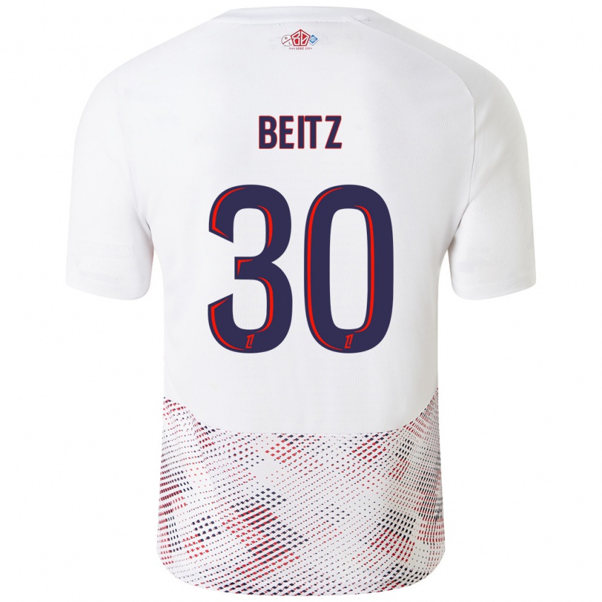 Enfant Maillot Taylor Beitz #30 Blanc Bleu Royal Tenues Extérieur 2024/25 T-Shirt Suisse