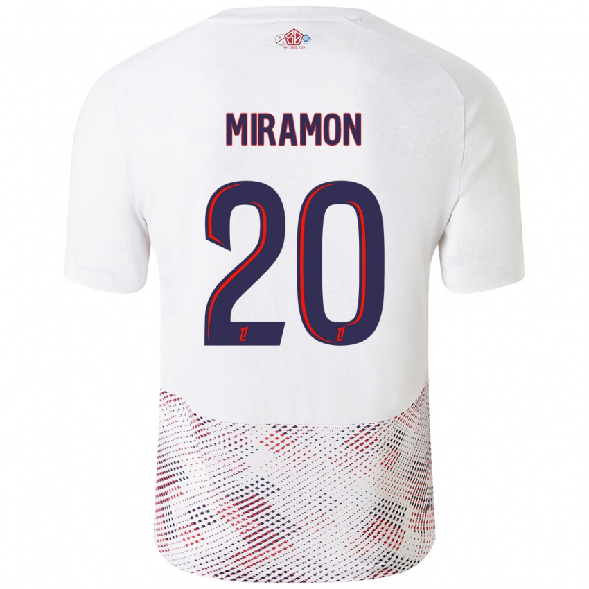 Enfant Maillot Ignacio Miramón #20 Blanc Bleu Royal Tenues Extérieur 2024/25 T-Shirt Suisse