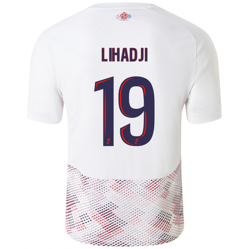 Enfant Maillot Isaac Lihadji #19 Blanc Bleu Royal Tenues Extérieur 2024/25 T-Shirt Suisse