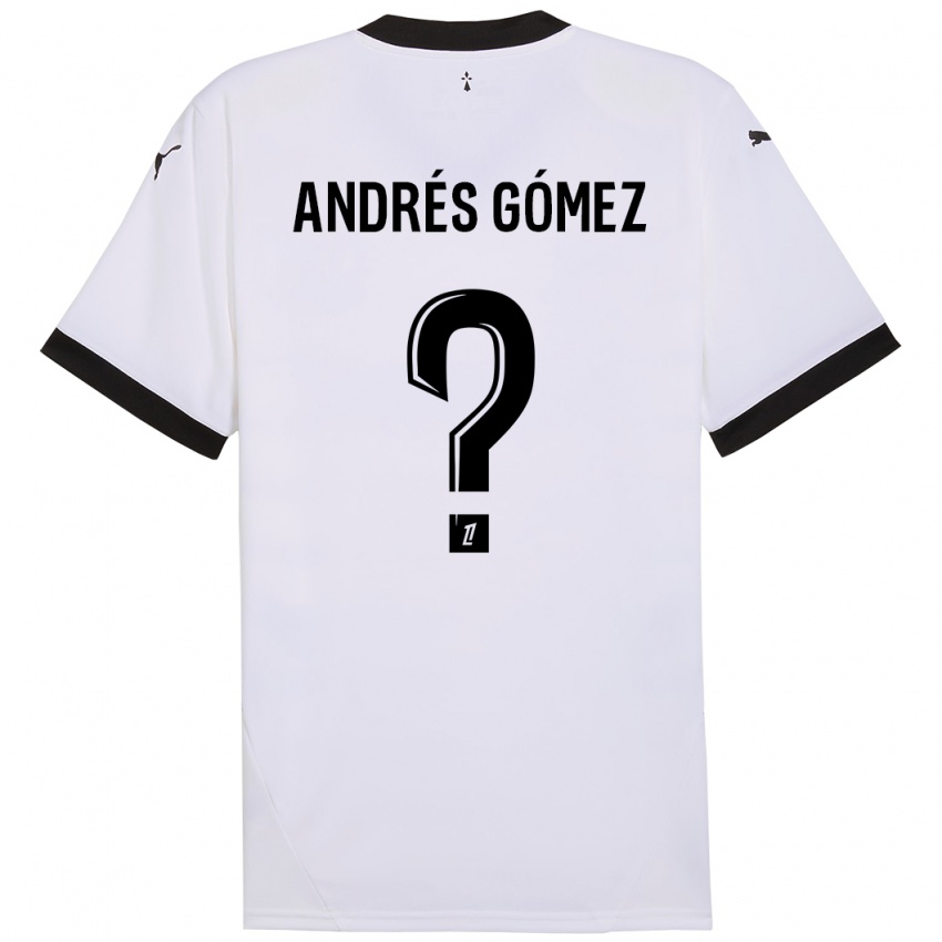 Enfant Maillot Carlos Andrés Gómez #0 Blanc Noir Tenues Extérieur 2024/25 T-Shirt Suisse