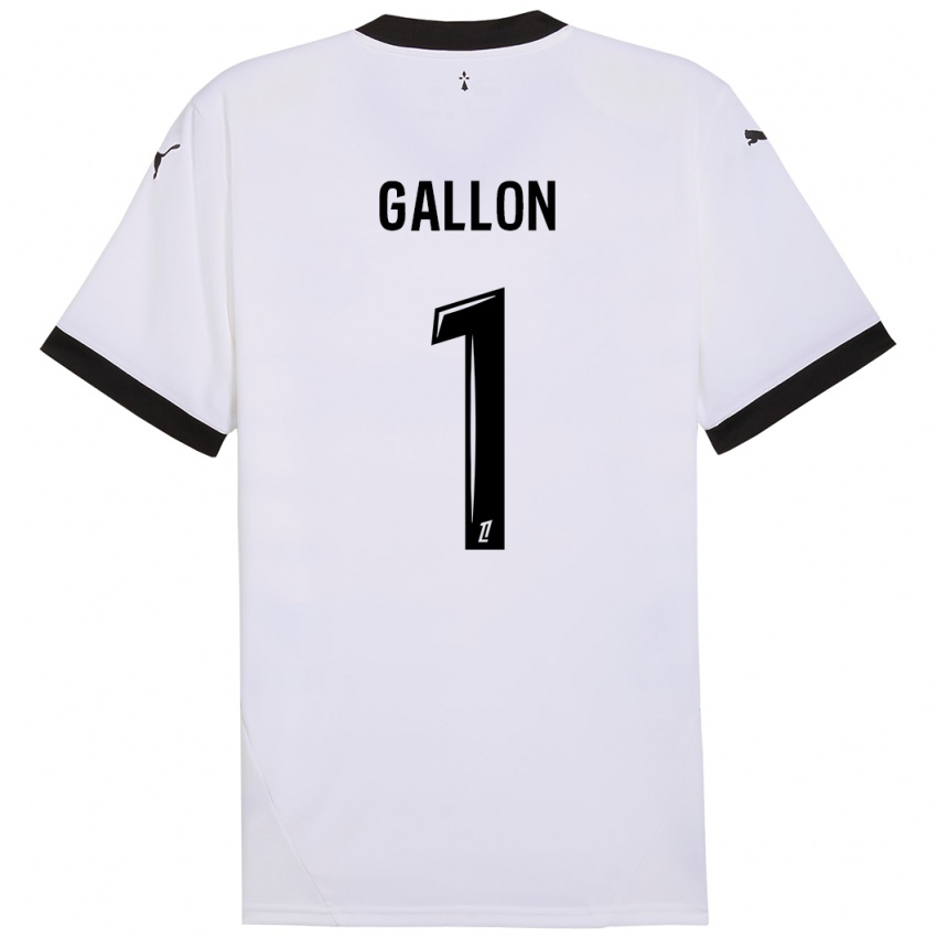 Enfant Maillot Gauthier Gallon #1 Blanc Noir Tenues Extérieur 2024/25 T-Shirt Suisse