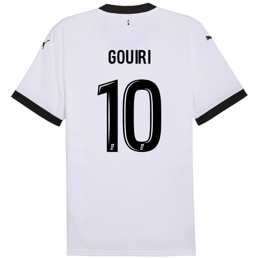 Enfant Maillot Amine Gouiri #10 Blanc Noir Tenues Extérieur 2024/25 T-Shirt Suisse