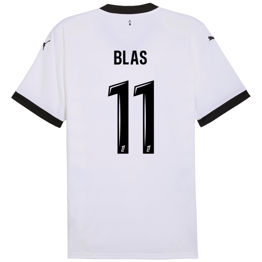 Enfant Maillot Ludovic Blas #11 Blanc Noir Tenues Extérieur 2024/25 T-Shirt Suisse