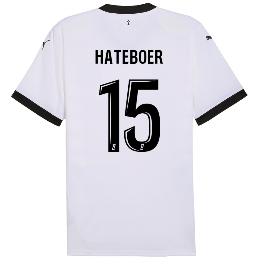 Enfant Maillot Hans Hateboer #15 Blanc Noir Tenues Extérieur 2024/25 T-Shirt Suisse