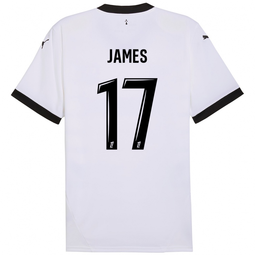 Enfant Maillot Jordan James #17 Blanc Noir Tenues Extérieur 2024/25 T-Shirt Suisse