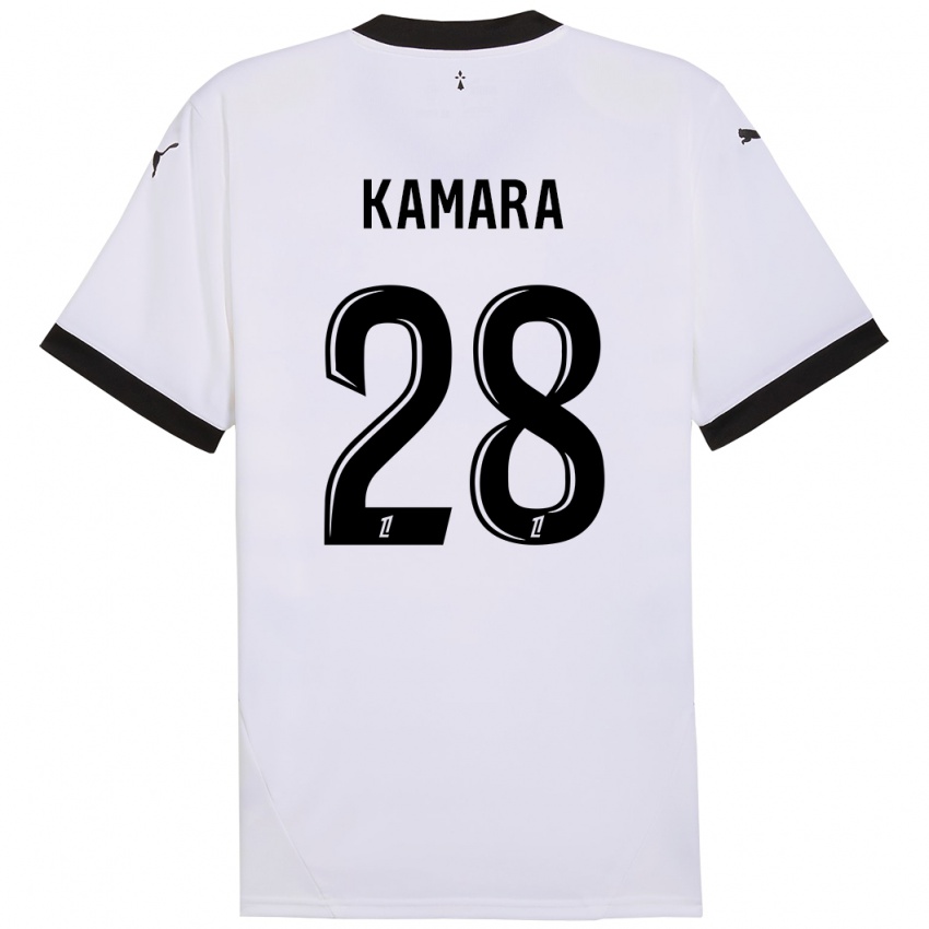 Enfant Maillot Glen Kamara #28 Blanc Noir Tenues Extérieur 2024/25 T-Shirt Suisse