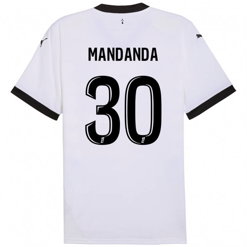 Enfant Maillot Steve Mandanda #30 Blanc Noir Tenues Extérieur 2024/25 T-Shirt Suisse