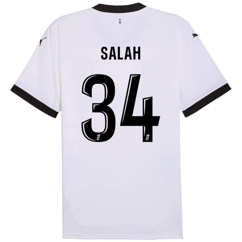 Enfant Maillot Ibrahim Salah #34 Blanc Noir Tenues Extérieur 2024/25 T-Shirt Suisse