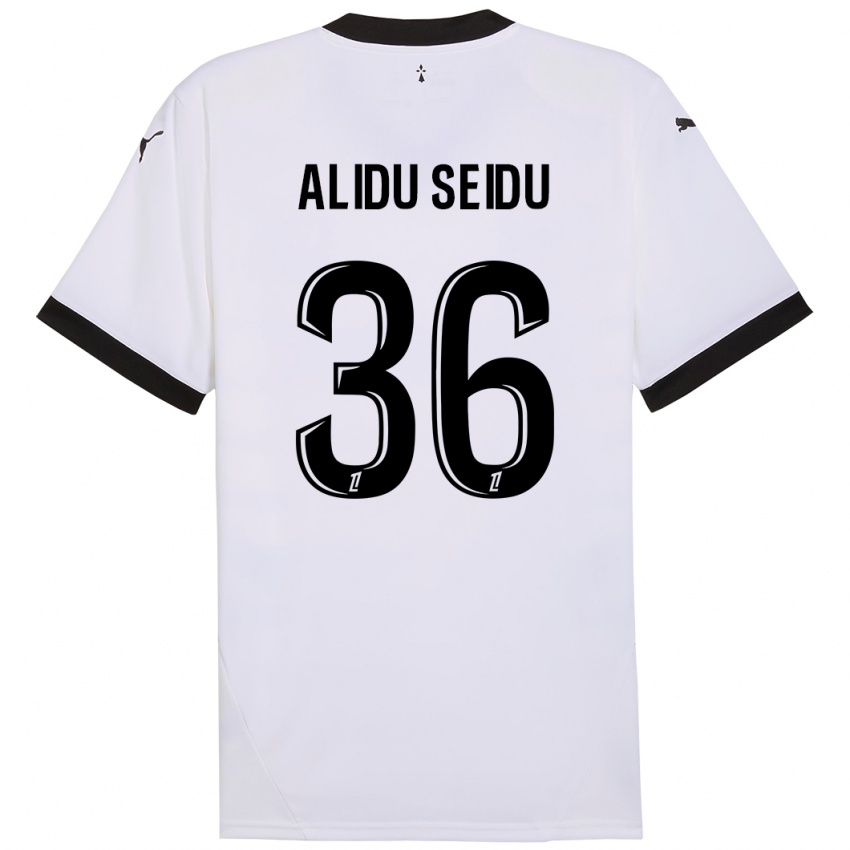 Enfant Maillot Alidu Seidu #36 Blanc Noir Tenues Extérieur 2024/25 T-Shirt Suisse