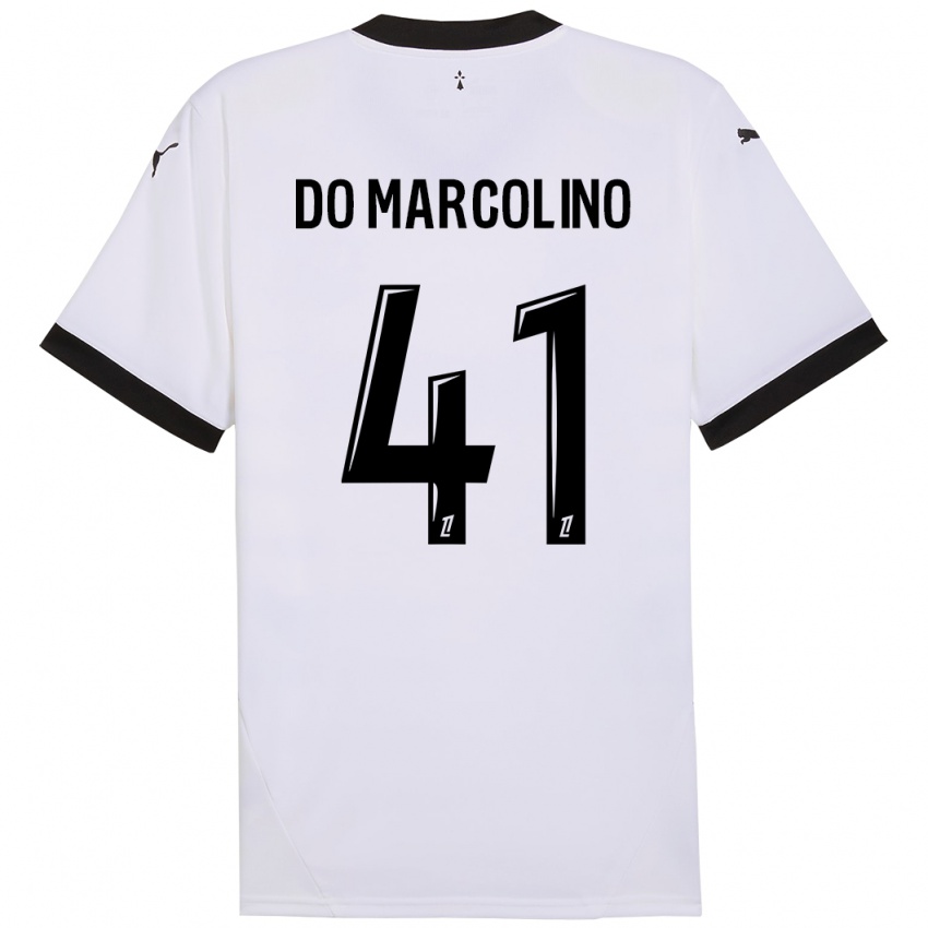 Enfant Maillot Alan Do Marcolino #41 Blanc Noir Tenues Extérieur 2024/25 T-Shirt Suisse