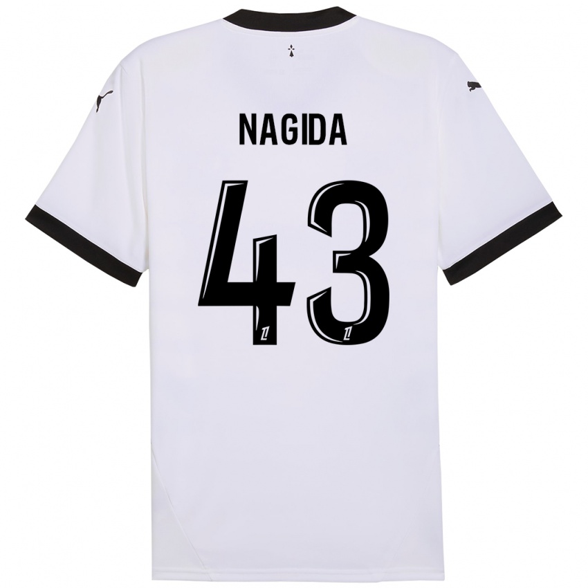 Enfant Maillot Mahamadou Nagida #43 Blanc Noir Tenues Extérieur 2024/25 T-Shirt Suisse