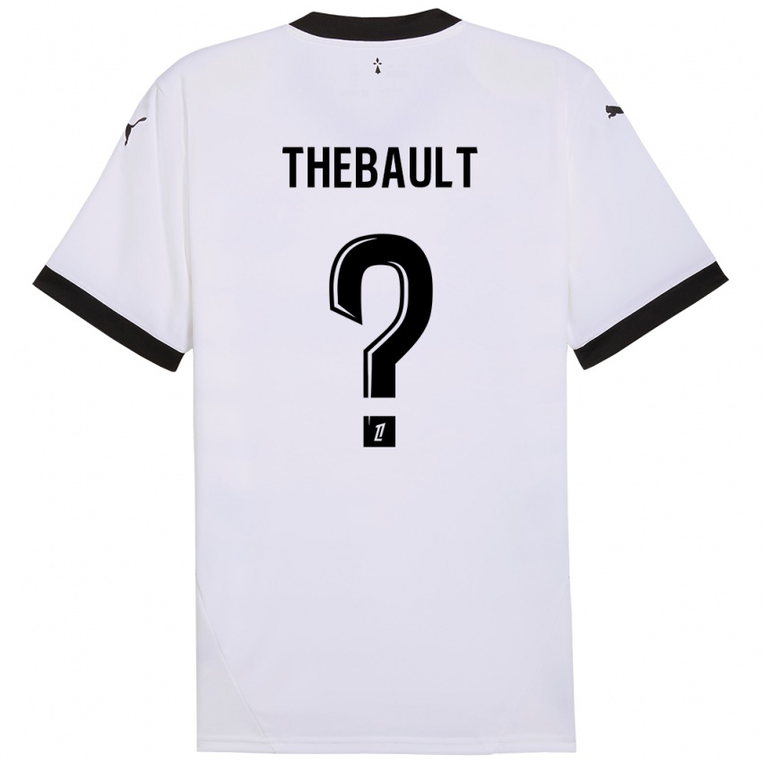 Enfant Maillot Yaël Thébault #0 Blanc Noir Tenues Extérieur 2024/25 T-Shirt Suisse