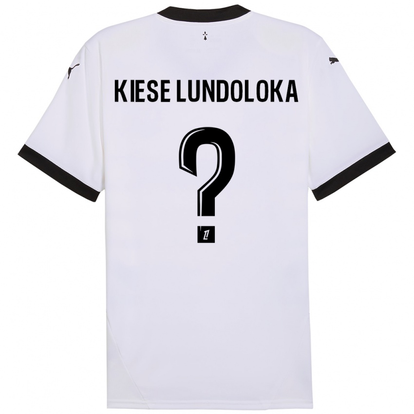 Enfant Maillot Jeanslor Kiese Lundoloka #0 Blanc Noir Tenues Extérieur 2024/25 T-Shirt Suisse