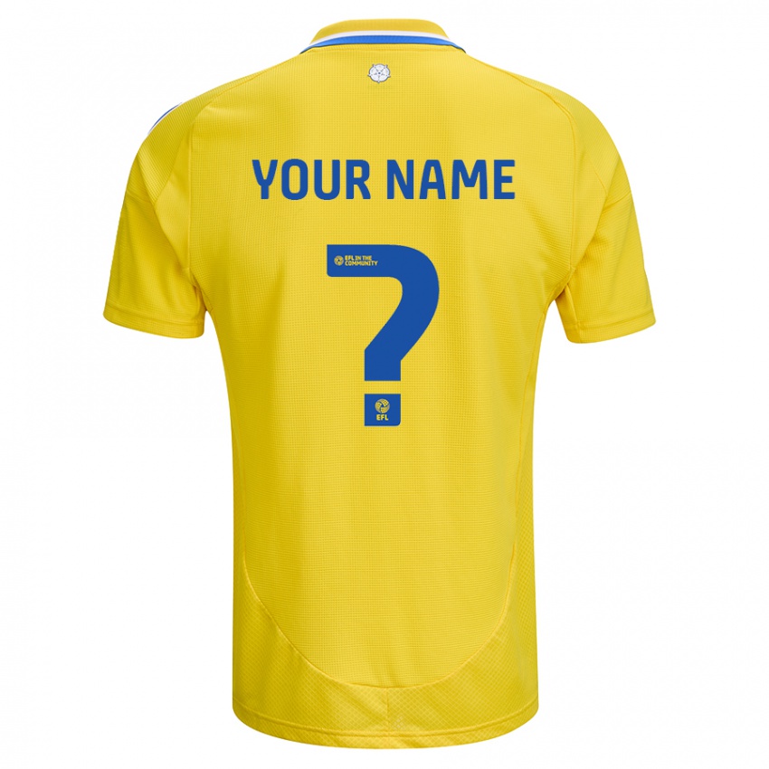 Enfant Maillot Votre Nom #0 Jaune Bleu Tenues Extérieur 2024/25 T-Shirt Suisse