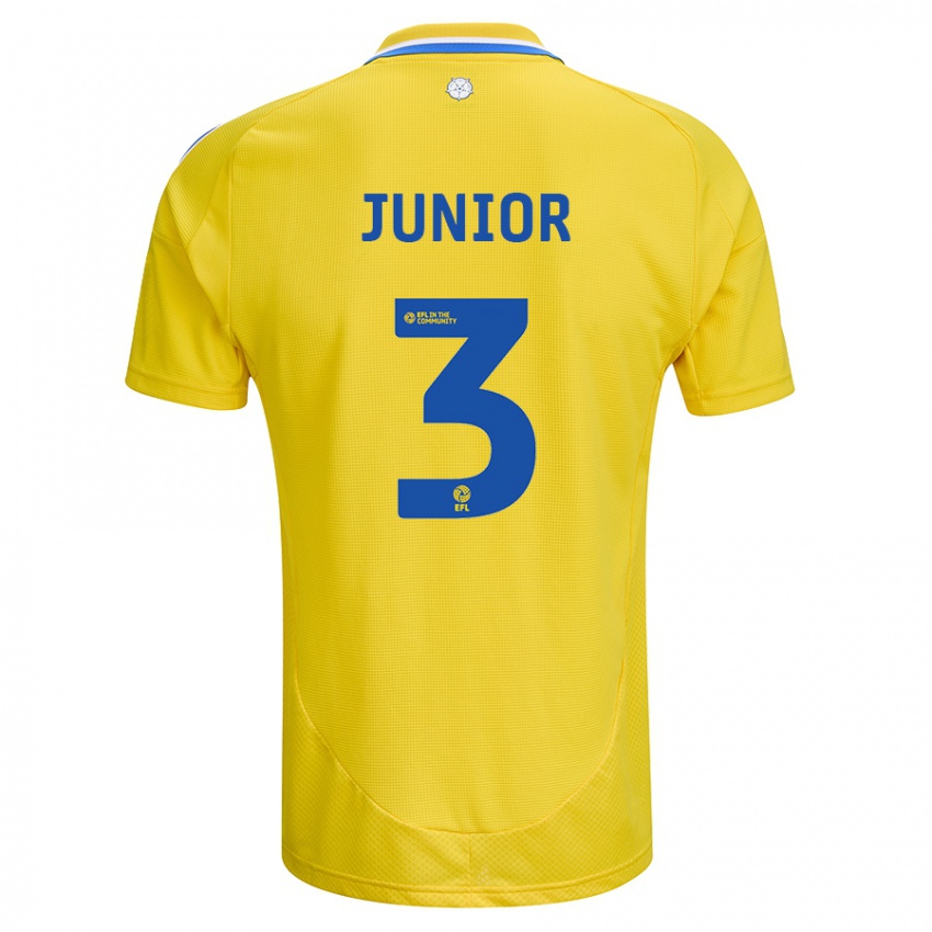 Enfant Maillot Junior Firpo #3 Jaune Bleu Tenues Extérieur 2024/25 T-Shirt Suisse