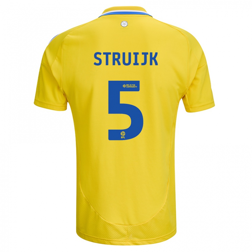 Enfant Maillot Pascal Struijk #5 Jaune Bleu Tenues Extérieur 2024/25 T-Shirt Suisse