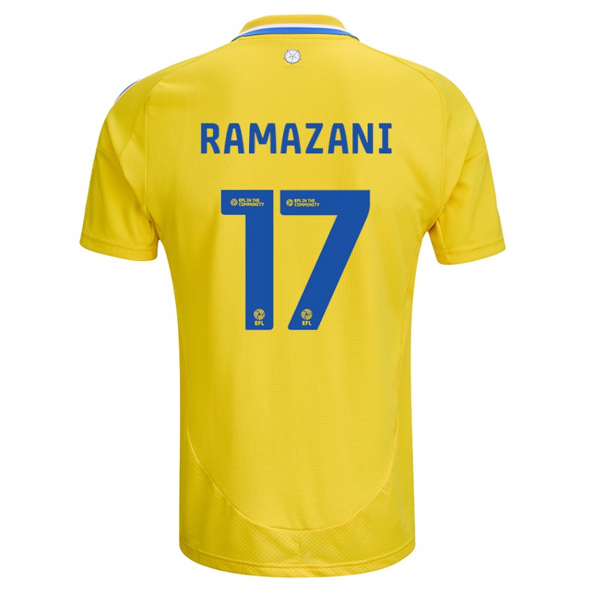 Enfant Maillot Largie Ramazani #17 Jaune Bleu Tenues Extérieur 2024/25 T-Shirt Suisse