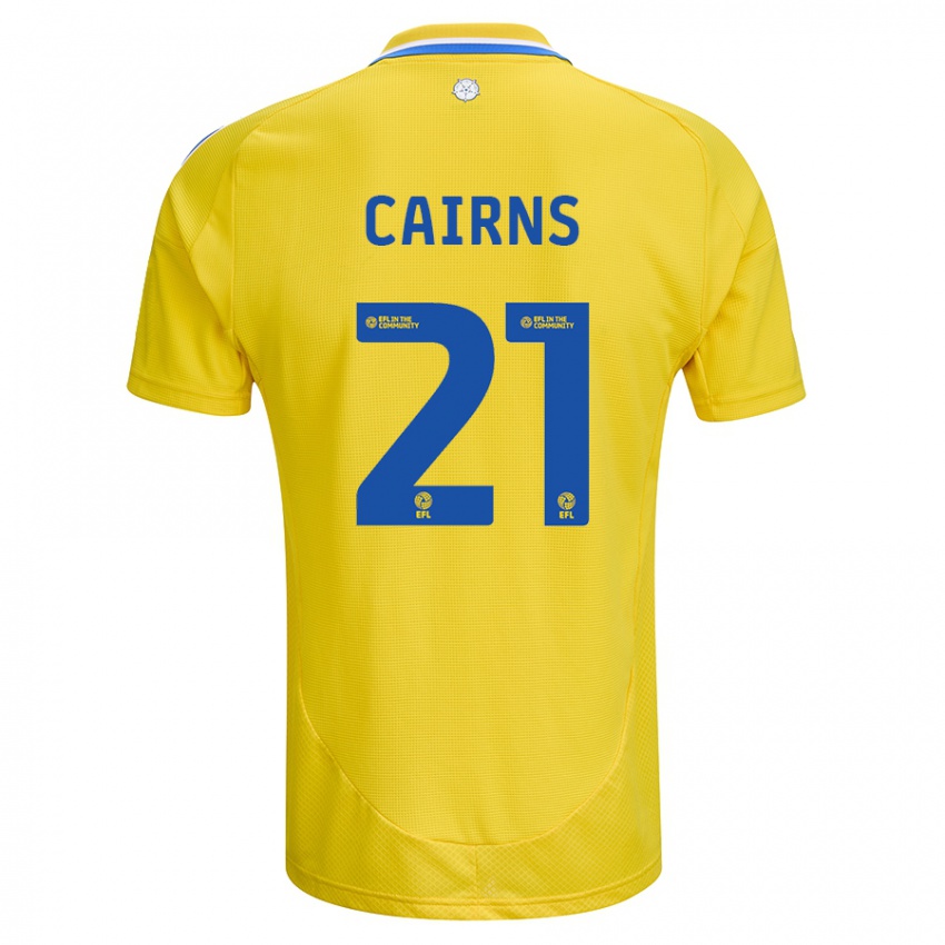 Enfant Maillot Alex Cairns #21 Jaune Bleu Tenues Extérieur 2024/25 T-Shirt Suisse