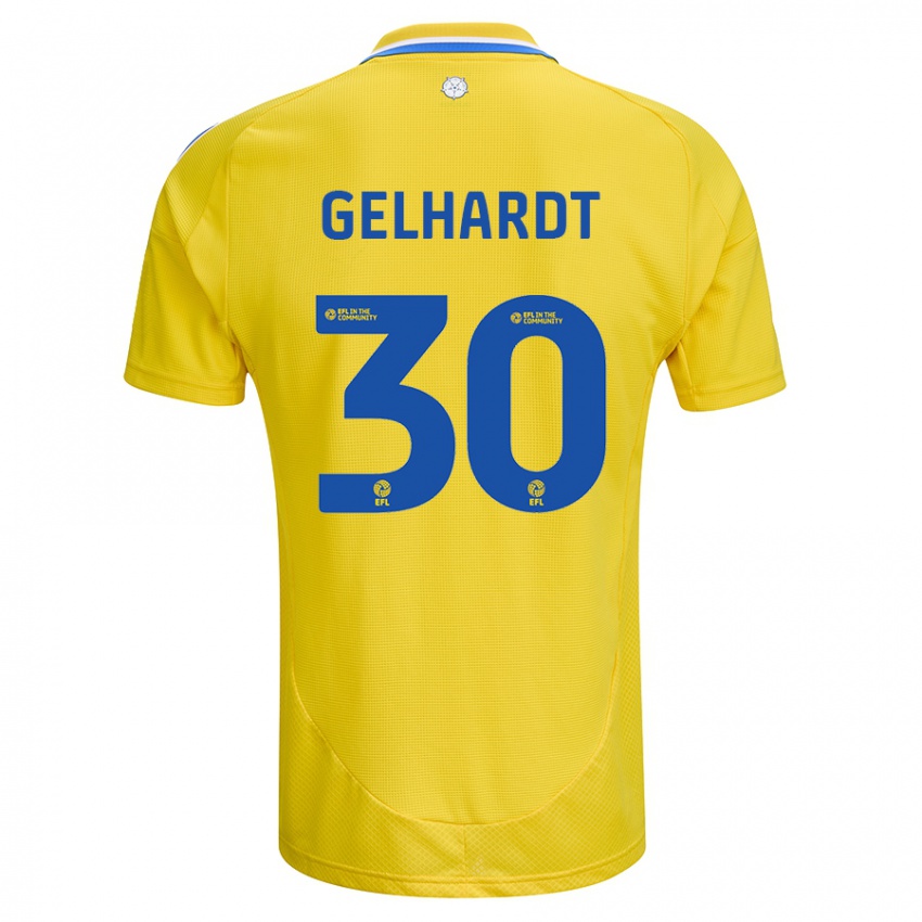 Kinder Joe Gelhardt #30 Gelb Blau Auswärtstrikot Trikot 2024/25 T-Shirt Schweiz