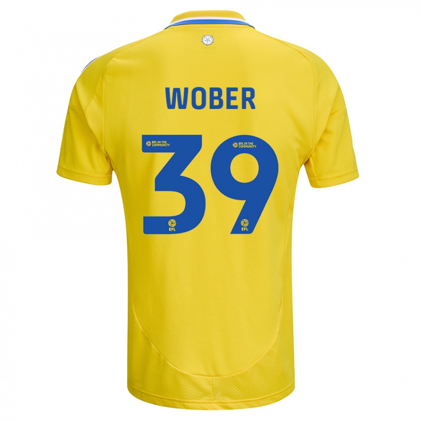 Enfant Maillot Maximilian Wöber #39 Jaune Bleu Tenues Extérieur 2024/25 T-Shirt Suisse