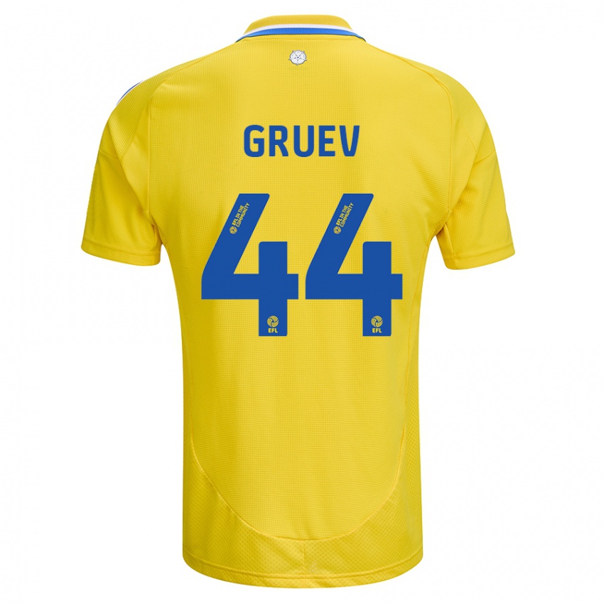 Enfant Maillot Ilia Gruev #44 Jaune Bleu Tenues Extérieur 2024/25 T-Shirt Suisse