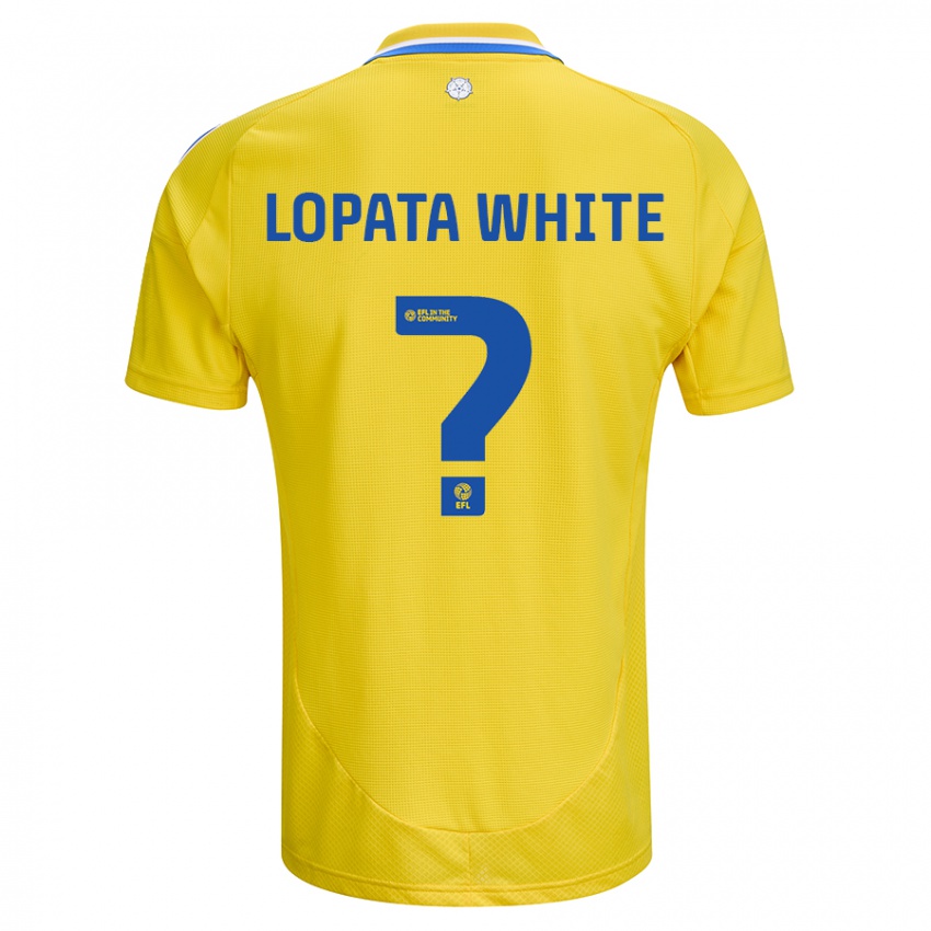 Enfant Maillot Reuben Lopata-White #0 Jaune Bleu Tenues Extérieur 2024/25 T-Shirt Suisse