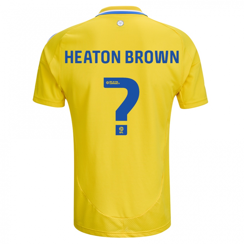 Enfant Maillot Heaton Brown #0 Jaune Bleu Tenues Extérieur 2024/25 T-Shirt Suisse