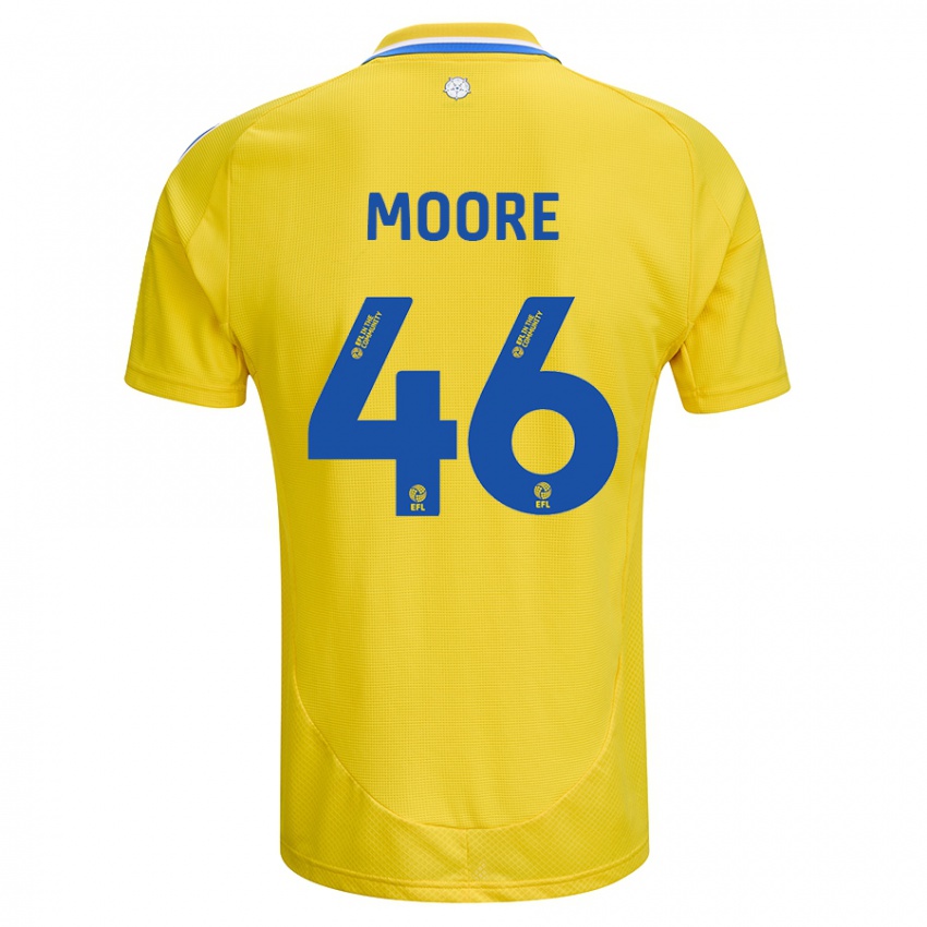 Kinder Kris Moore #46 Gelb Blau Auswärtstrikot Trikot 2024/25 T-Shirt Schweiz