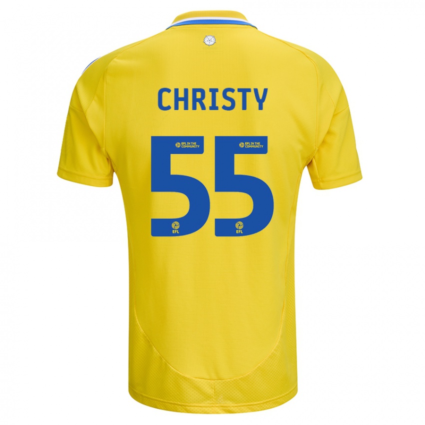 Kinder Harry Christy #55 Gelb Blau Auswärtstrikot Trikot 2024/25 T-Shirt Schweiz