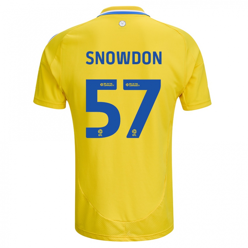 Enfant Maillot Joe Snowdon #57 Jaune Bleu Tenues Extérieur 2024/25 T-Shirt Suisse