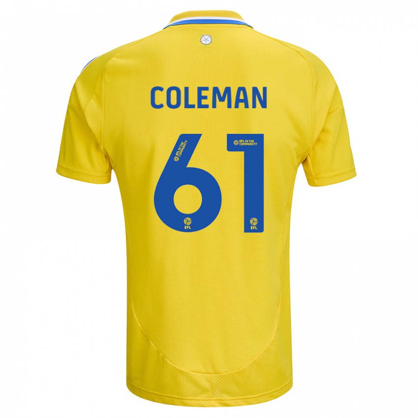 Enfant Maillot Cian Coleman #61 Jaune Bleu Tenues Extérieur 2024/25 T-Shirt Suisse