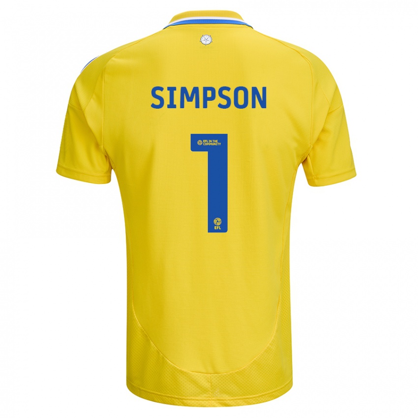 Enfant Maillot Carrie Simpson #1 Jaune Bleu Tenues Extérieur 2024/25 T-Shirt Suisse