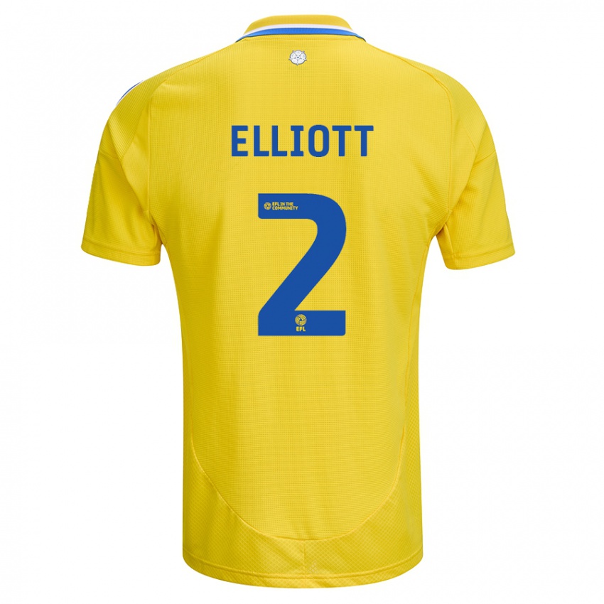 Enfant Maillot Izzy Elliott #2 Jaune Bleu Tenues Extérieur 2024/25 T-Shirt Suisse