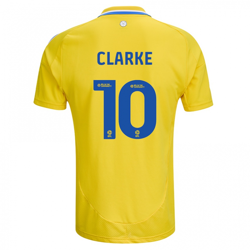 Enfant Maillot Sarah Clarke #10 Jaune Bleu Tenues Extérieur 2024/25 T-Shirt Suisse