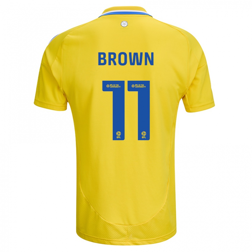 Enfant Maillot Abbie Brown #11 Jaune Bleu Tenues Extérieur 2024/25 T-Shirt Suisse