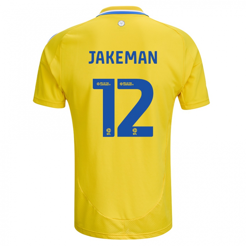 Enfant Maillot Harriet Jakeman #12 Jaune Bleu Tenues Extérieur 2024/25 T-Shirt Suisse