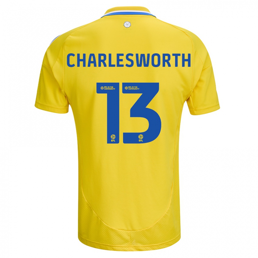 Enfant Maillot Millie Robshaw-Charlesworth #13 Jaune Bleu Tenues Extérieur 2024/25 T-Shirt Suisse