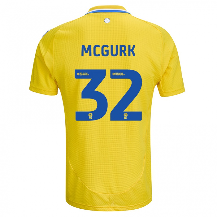 Kinder Sean Mcgurk #32 Gelb Blau Auswärtstrikot Trikot 2024/25 T-Shirt Schweiz