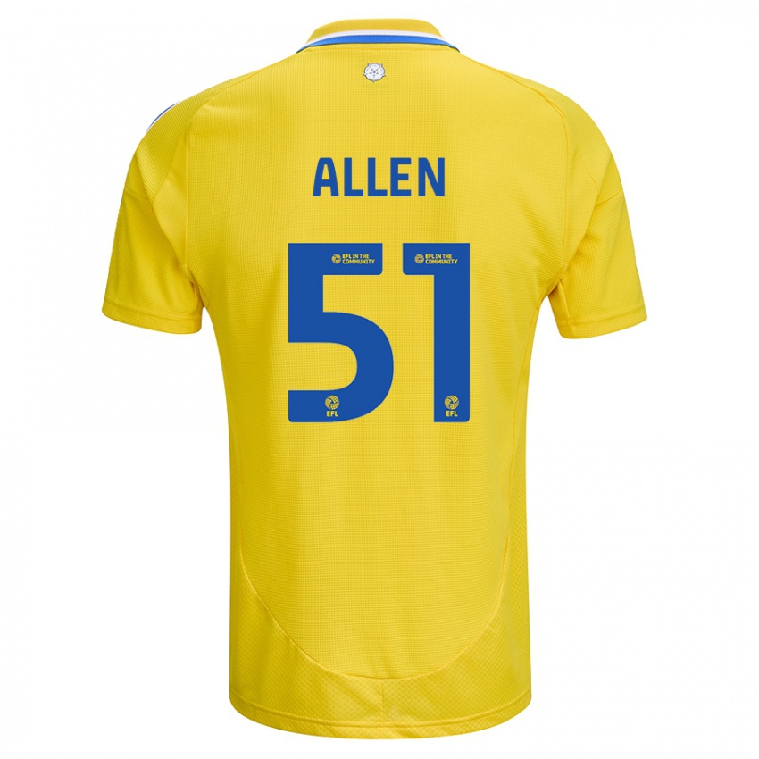 Enfant Maillot Charlie Allen #51 Jaune Bleu Tenues Extérieur 2024/25 T-Shirt Suisse